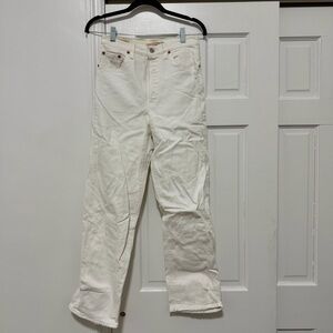 Levi's Ribcage Straight Ankle White Jeans